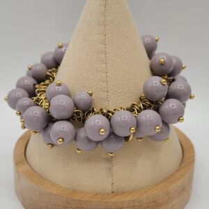 J Crew Purple Beaded Stretchy Bracelet NWOT!